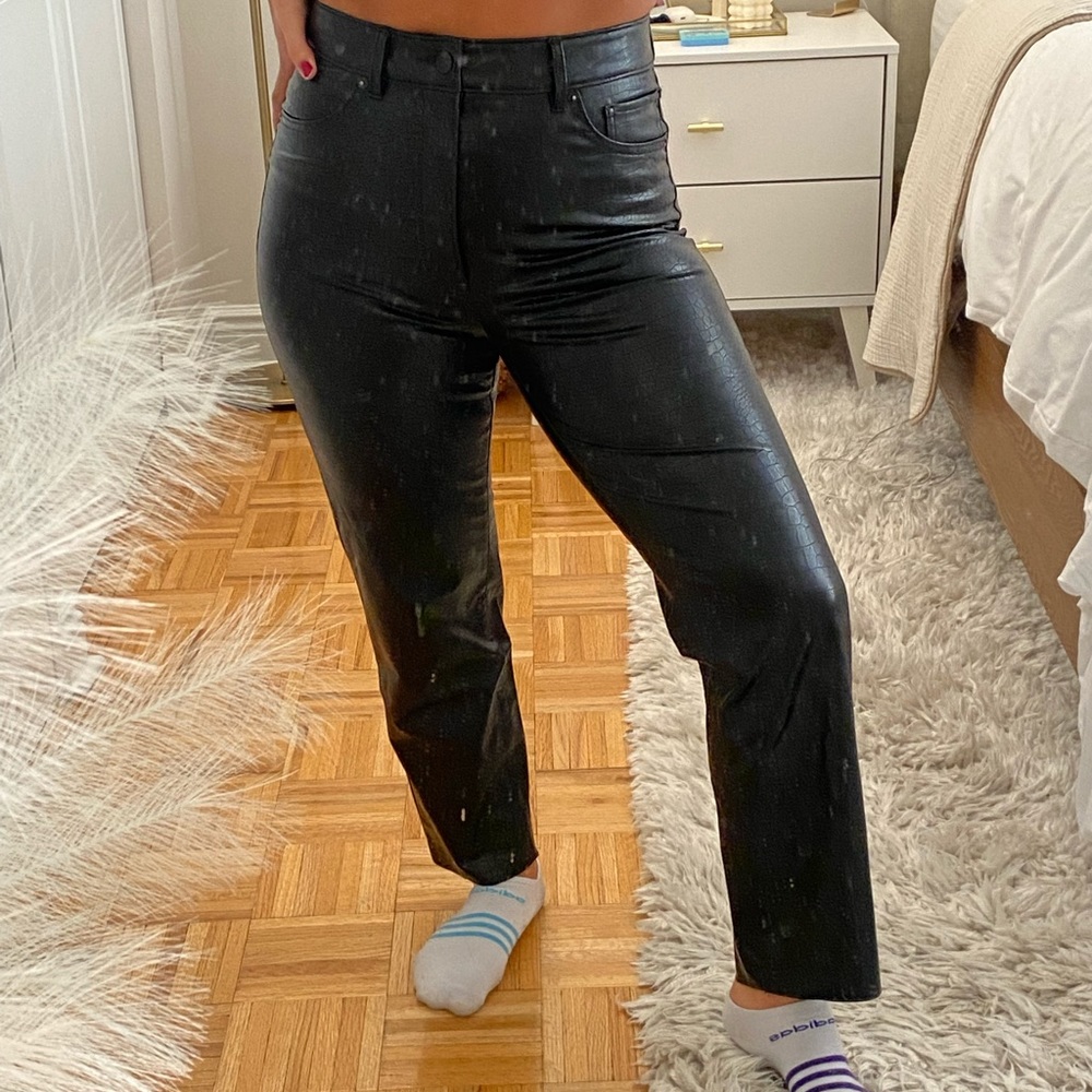 Black Faux Leather Pants